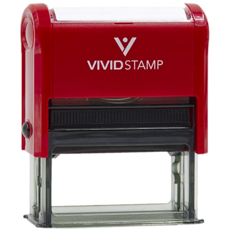 Vivid Stamp Homework Teacher Self Inking Rubber Stamp (Red Ink) - Medium - Image 1